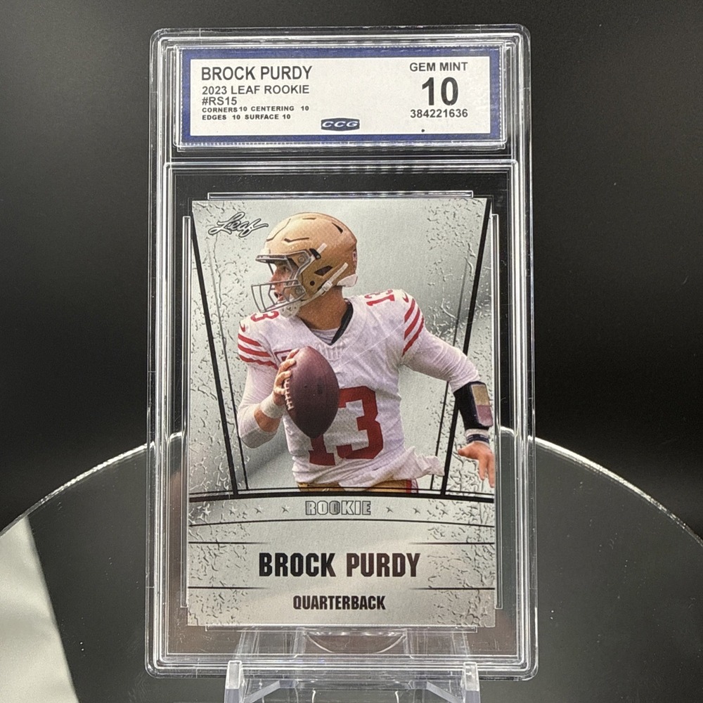 2023 Leaf Draft Silver Brock Purdy - CCG GEM MINT 10 - #RS-15 49ers